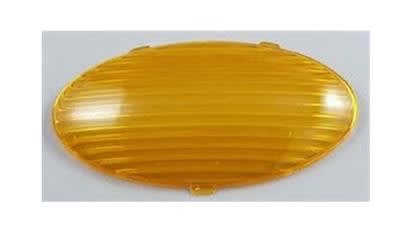 The LaSalle Bristol GSAM4047 Oval RV Porch Light Lens is an amber-colored replacement lens for specific Gustafson porch lights. It is a snap-on plastic lens designed to be a direct replacement for the original part.