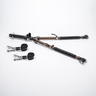 The Blue Ox Avail BX7420 is a Class IV tow bar with a 10,000-pound capacity, designed for flat towing large vehicles behind an RV. It is known for its easy, non-binding hookup and superior maneuverability around tight corners.