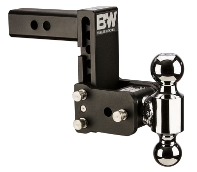 The B&W Tow & Stow Trailer Hitch Ball Mount (TS10037B) is a versatile, American-made hitch designed for standard 2-inch receivers. Its main features include an adjustable height and dual-ball design, which allow it to be used with a variety of trailers.