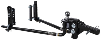 The Fastway 94-00-1000 is an e2 Round Bar weight distribution hitch with built-in 2-point sway control, designed for trailers weighing up to 10,000 lbs GTW and 1,000 lbs tongue weight.