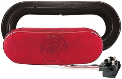 The V421KR is an oval, sealed stop, turn, and tail light manufactured by Peterson Manufacturing. While the user's query specifies "LED," the model V421KR is an incandescent bulb light.