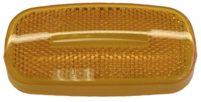 The V2549-15A is the part number for the Peterson V2549-15A Amber Replacement Lens, a lens designed for clearance, side marker, and turn signal lights. It is made to fit Peterson's 2549 series lights.