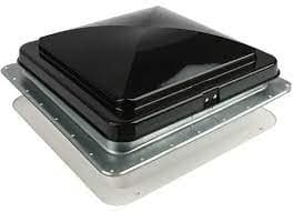 The Heng's 74111A-C1G1 is a complete, 14" x 14" non-powered roof vent that is compatible with many Ventline and Elixir models. It features a manual-crank smoke-colored lid, a galvanized metal base, and an interior garnish.
