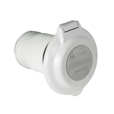 50 AMP POWER INLET ROUND CONTOUR SHAPE WHITE, 6344EL-BRV