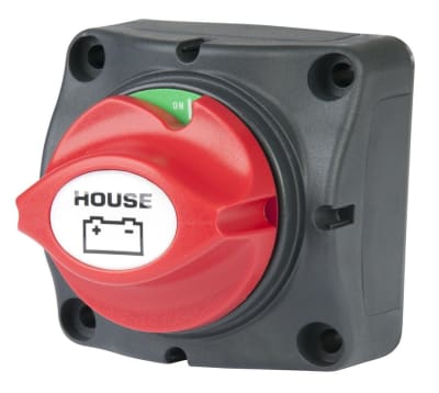 The 701HBRV is a House Battery Master Switch manufactured by Marinco, though it is sometimes sold under the Parkpower or BEP Marine names. It is designed for use in RVs and marine applications to isolate the house battery bank from the electrical system.
