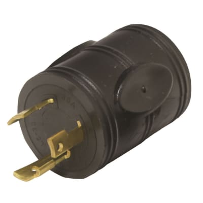 The Valterra Mighty Cord A10-G3030A is a compact generator adapter that allows you to connect a 30-amp generator with a twist-lock outlet to a recreational vehicle (RV) with a standard 30-amp RV power cord.