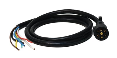 The part number A10-7W6 refers to the Valterra Mighty Cord 7-Way RV-Style Trailer Connector with a 6-foot cord, which is used for wiring the trailer side. It is designed for use in manufacturing new trailers or for repairing existing trailer wiring.