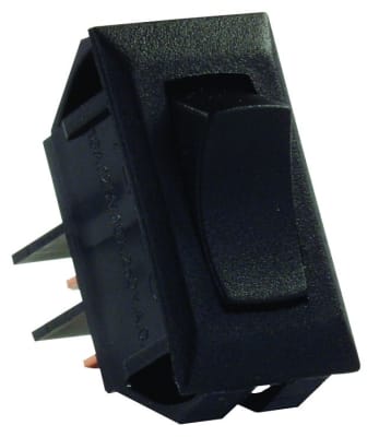 The product you are looking for is the JR Products 12705 multi-purpose single rocker momentary-on/off switch in black.