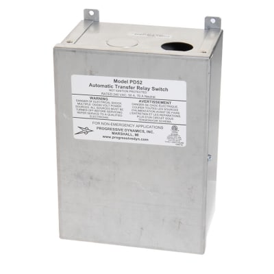 The Progressive Dynamics PD52V 50 Amp Automatic Transfer Switch automatically selects between two AC power sources (shore power and generator/inverter power), ensuring a seamless and safe transition for RV or home standby use.