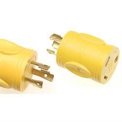 The Arcon 14398 Generator Round Power Adapter allows you to connect an RV cord with a standard 30 amp (NEMA TT-30R) female plug to a generator that has a 30 amp twist-lock (NEMA L5-30P) male receptacle.