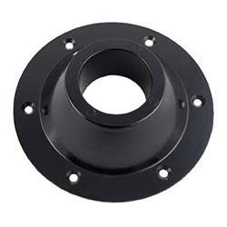 The AP Products 013-1119B Round Surface Mount Pedestal Base, which is a black, aluminum base designed for RV tables.