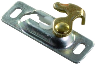 The JR Products 20555 Sliding Door Hanger Plate, which is used on RV pocket-style or sliding doors.