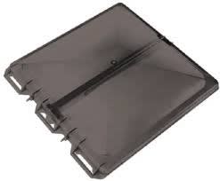 The Heng's J7291SM-CR Roof Vent Lid is a replacement part for New Style Jensen RV vents (1995 and newer, without a pin hinge) designed for 14 x 14 inch openings.