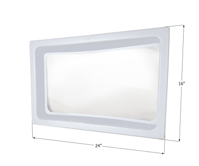 The Icon 01981 Skylight Inner Dome SL1422 is the specific product you are looking for, designed for standard RV roof openings of 14" x 22". It is constructed from a white ABS plastic material with a clear insert in the center.