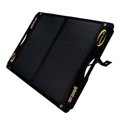 The GO POWER 100 WATT DURALITE PORTABLE SOLAR PANEL KIT (GP-DURALITE-100) is a lightweight, all-in-one charging solution designed for off-grid use with RVs, campers, and portable power stations. It features a built-in 30-amp PWM charge controller.
