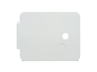 The B&B Molders 94182 Electrical Cord Hatch Door (Replacement Hatch Door Only With Vermin Access) in polar white, designed for RVs and trailers.