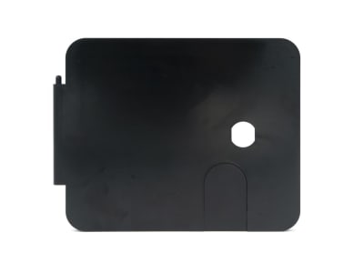 The B&B Molders 94183 is a replacement access door for RV power cords, manufactured by B&B Molders and distributed by brands like Thetford and JR Products. It is designed to replace an existing 6-1/2" x 8" hatch door.