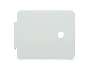 The B&B Molders 94184 is a standalone replacement door designed to fit any existing B&B Molder hatch that has a 6.5 x 8 inch door opening. It is a durable, non-yellowing white plastic component.