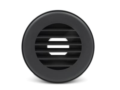 The B&B Molders 94262 2-inch black, round heat vent designed specifically for RVs. This vent is also frequently branded as Thetford or Thermovent by various retailers and is designed to fit a 2-inch flexible duct without a built-in damper.