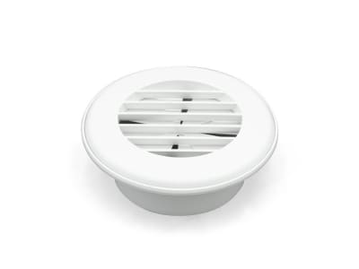 The B&B Molders 94267 4" Round Heating/Cooling Register with Damper in Polar White is primarily sold by RV and marine supply retailers, as it is a direct OEM replacement part for RVs and trailers.