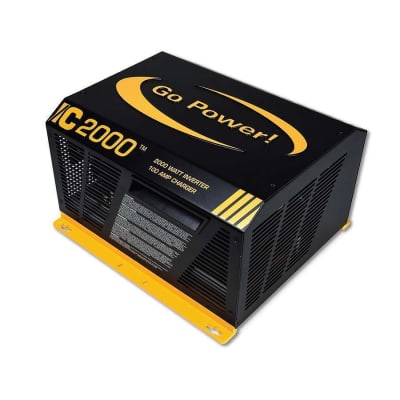 The Go Power IC 2000 WATT (GP-IC-2000-12-PKG) is a 3-in-1 pure sine wave inverter, battery charger, and automatic transfer switch system designed for RV, marine, and off-grid use.