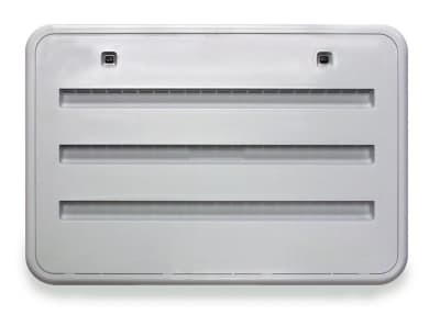 The Norcold Refrigerator Vent in Polar White 621156PW is a plastic air intake side vent designed for most Norcold RV refrigerators.