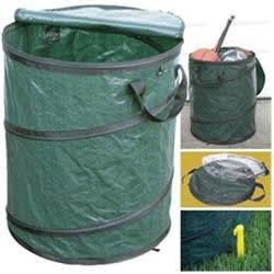 The Faulkner Collapsible Utility Container (part number 45640). It is a 33-gallon capacity container that expands to 24 inches high and is suitable for both indoor and outdoor use, often used for leaf and lawn bags.
