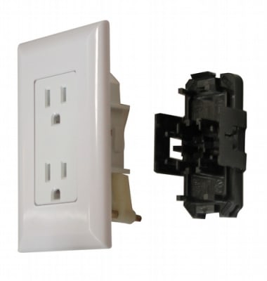 RV 120 VOLT OUTLET RECEPTACLE SPEED BOX WHITE, DG15TVP