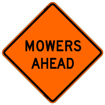 Traffic Signs - 48" Mesh Roll-Up w/ribs "Mowers Ahead" SignSM4848MAOC