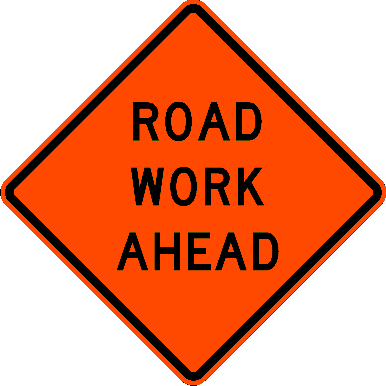 Traffic Signs, 48" Mesh Roll-Up w/Ribs,  "Road Work Ahead", SM4848RWAOC