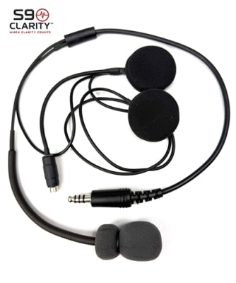 SRC S9 Flex Boom Helmet Kit with speakers and 3.5mm ear bud jack. Comes with flexible boom microphone for clear communication in racing helmets.