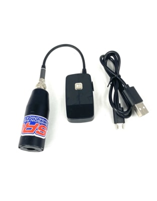 IMSA Wired Helmet Kit with Bluetooth Adapter mounted on IMSA racing helmet, offering seamless Bluetooth connectivity to Garmin and other devices