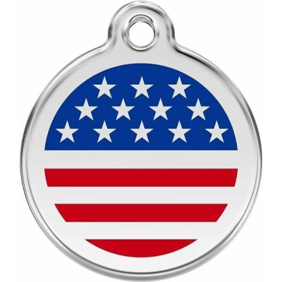 US Flag Stainless Steel Pet ID Tag