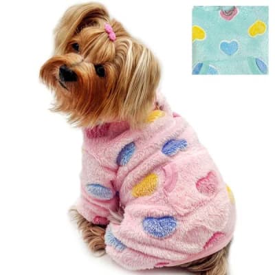 Aazon.co : Cyeollo Dog Pajaas Ediu, Stretchable Fleece Pet Onesie