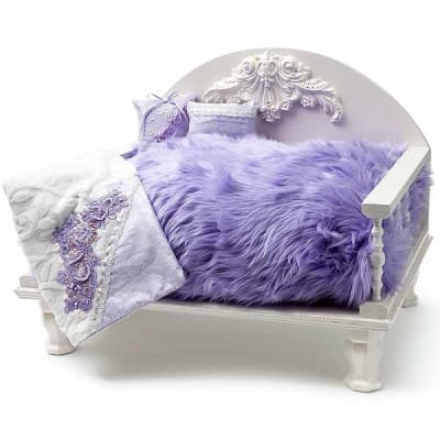 Lavender Shag Luxury Dog Cat Bed Daybed
