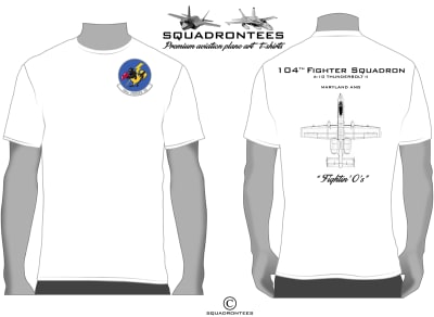 104th FS  Fightin' O's A-10 Squadron T-Shirt, USAF Licensed Product