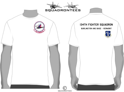 134th FS Green Mountain Boys Squadron T-Shirt D3 - USAF Licensed Product