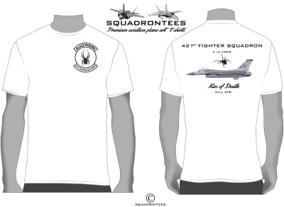 421st Fighter Squadron Kiss of Death Squadron T-Shirt D2, USAF Licensed Product