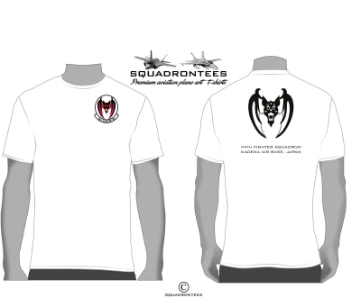 44th Fighter Squadron Vampires Logo Back Squadron T-Shirt- USAF Licensed Product