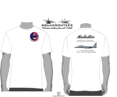 492nd FS Madhatters Squadron T-Shirt D2, USAF Licensed Product