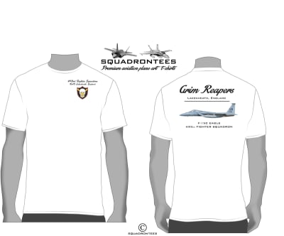 493rd FS Grim Reapers Squadron T-Shirt D2, USAF Licensed Product