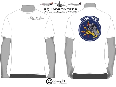 496th Tactical Fighter Squadron T-Shirt D1, USAF Licensed Product