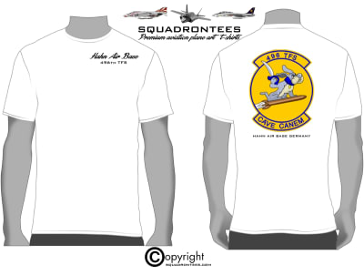496th Tactical Fighter Squadron T-Shirt D2, USAF Licensed Product