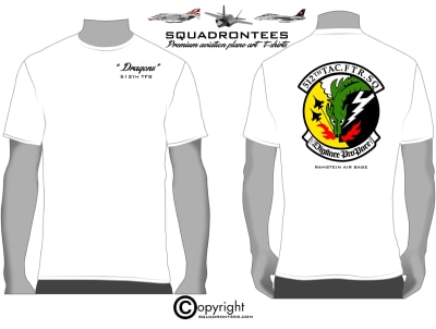 512th TFS Dragons Squadron T-Shirt D1, USAF Licensed Product