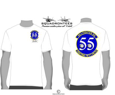 55th Fighter Squadron Logo Back Squadron T-Shirt - USAF Licensed Product