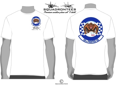 58th Fighter Squadron Logo Back Squadron T-Shirt - USAF Licensed Product