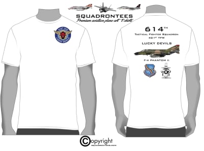 614th TFS Lucky Devils Squadron T-Shirt D2, USAF Licensed Product