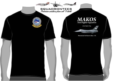 93rd Fighter Squadron Makos Squadron T-Shirt D2 - USAF Licensed Product