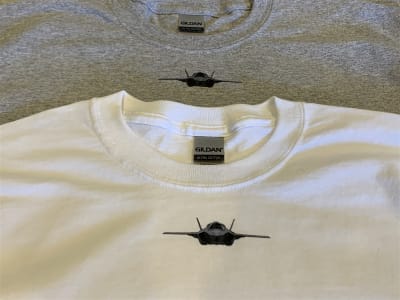 F-35 Lightning II Neckline Tee - Premium Plane Art T-Shirt