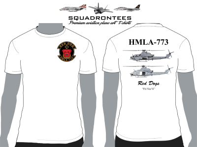 HMLA-773 Red Dogs Squadron T-Shirt D2, USMC Licensed Product